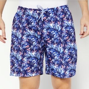 Tailorbyrd Blue Tropical Swim Trunks NWT